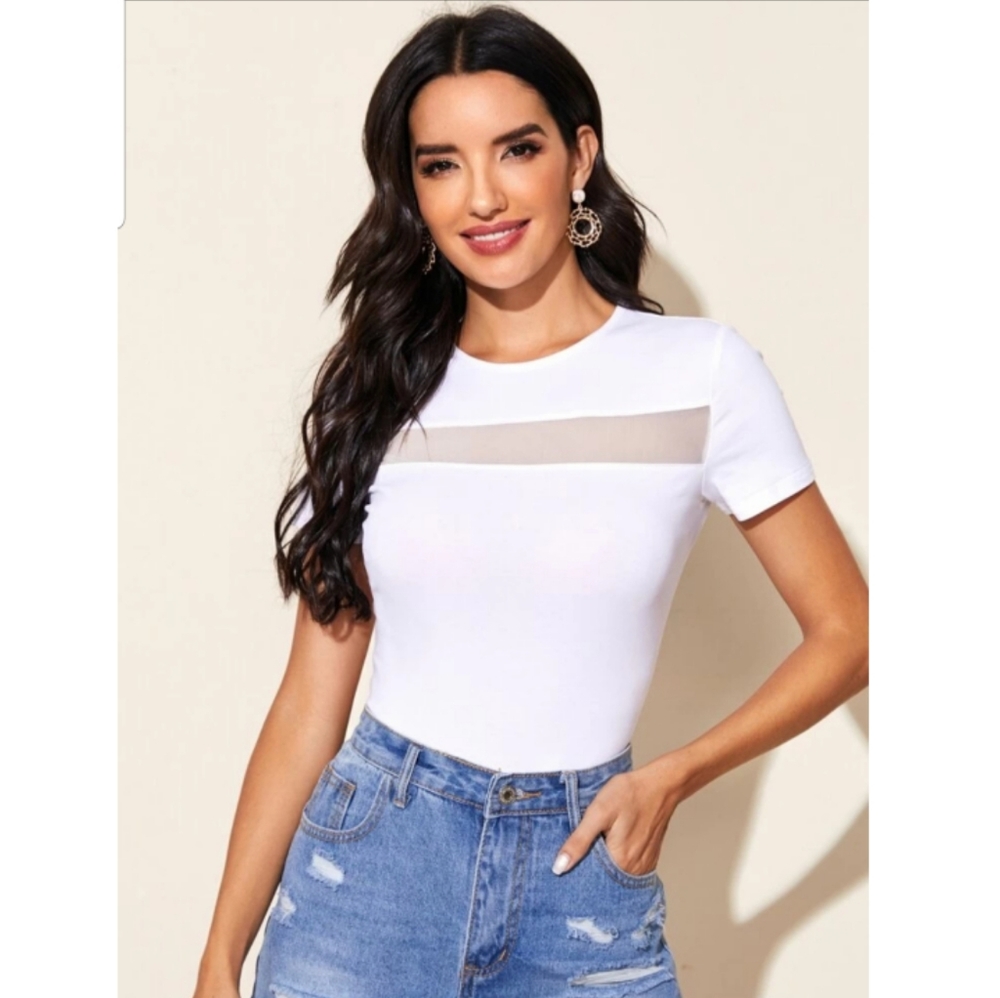 White mesh top